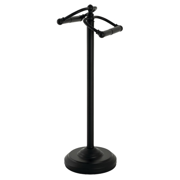 CC2200 Vintage Freestanding Double Roll Toilet Paper Holder, Matte Blk